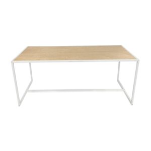 PARSON WHITE TABLE W/MAPLE TOP