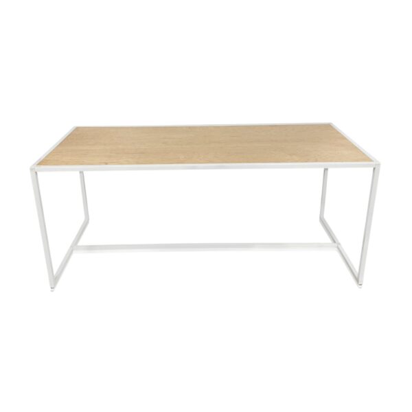 PARSON WHITE TABLE W/MAPLE TOP