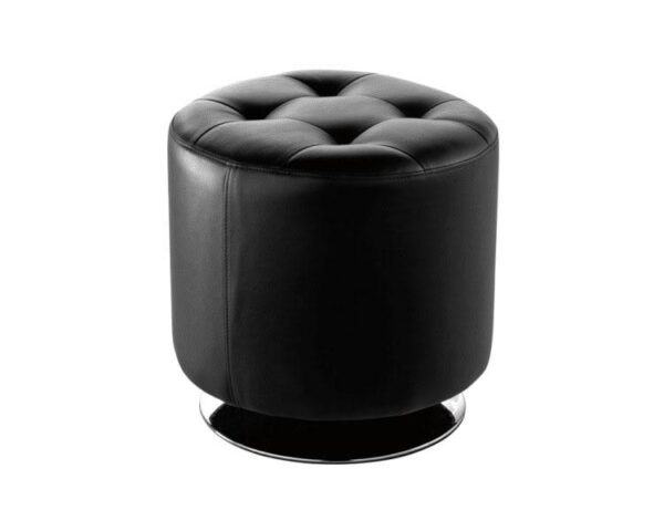Black Swivel Round Ottoman